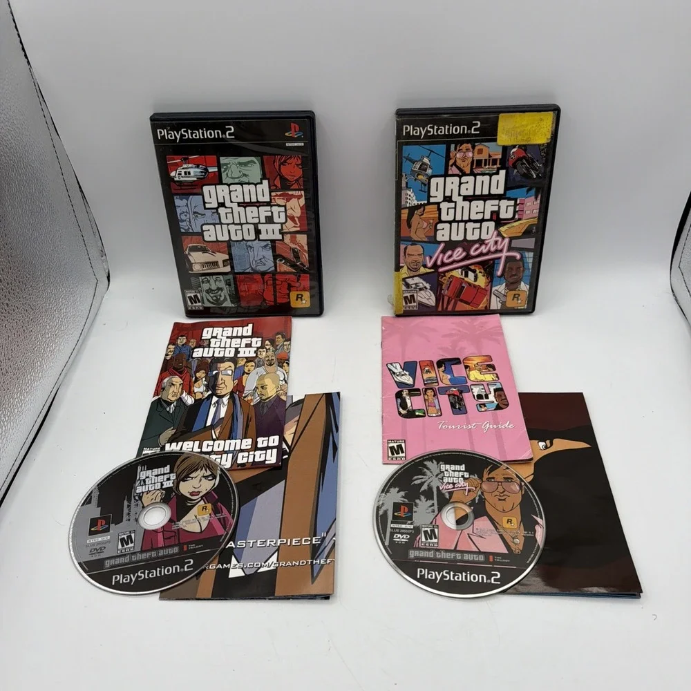 Grand Theft Auto Lot Sony PlayStation 2 PS2 Vice City & GTA III Rockstar Games